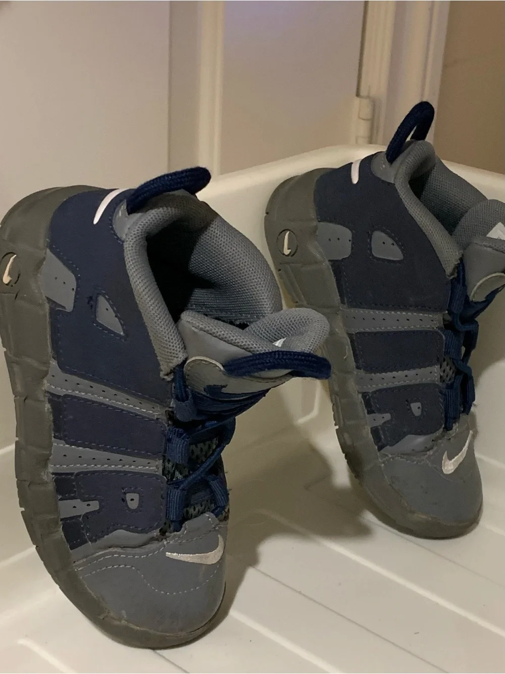 Nike Kids Uptempo Navy and Gray